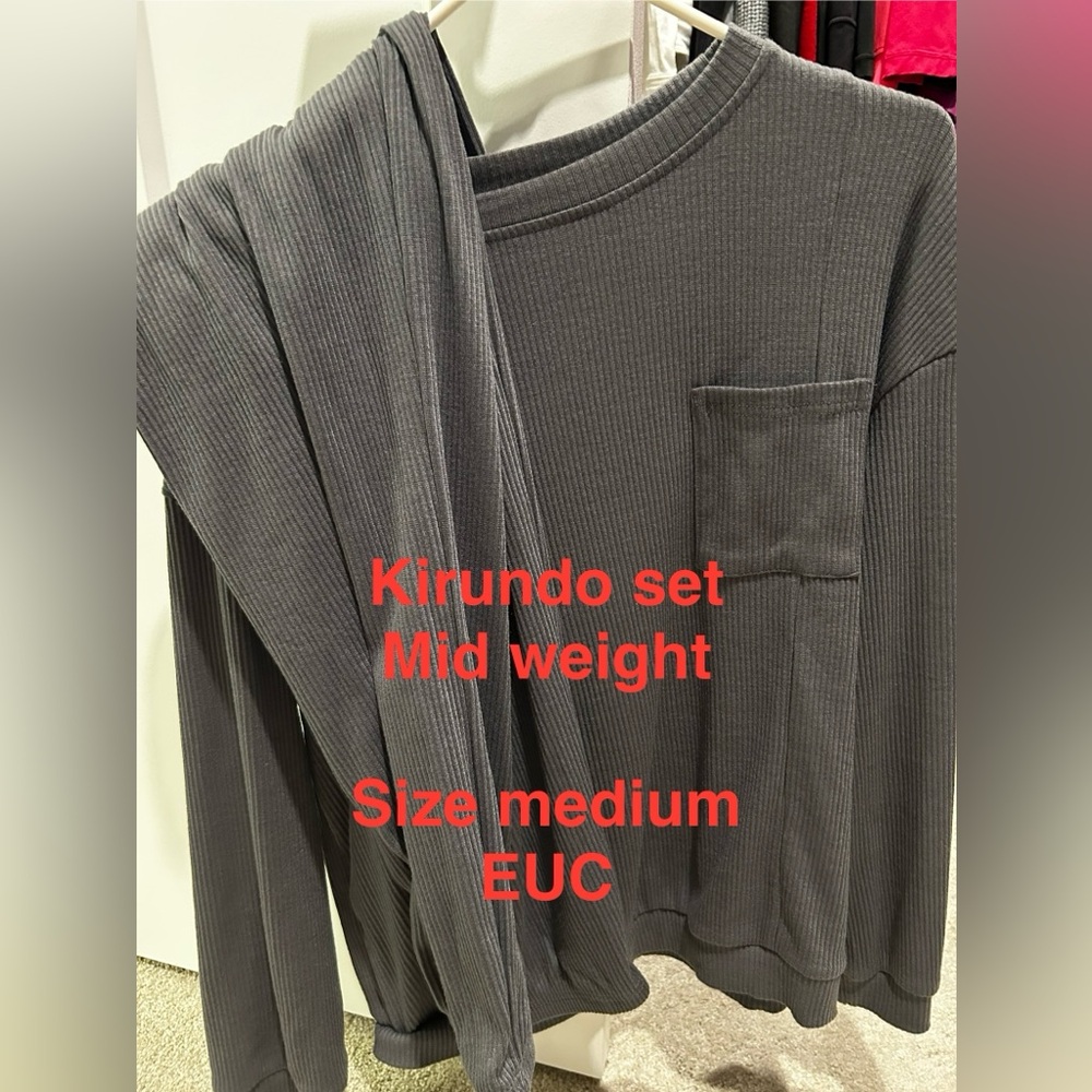 Gray Kirundo Ribbed Knit Set